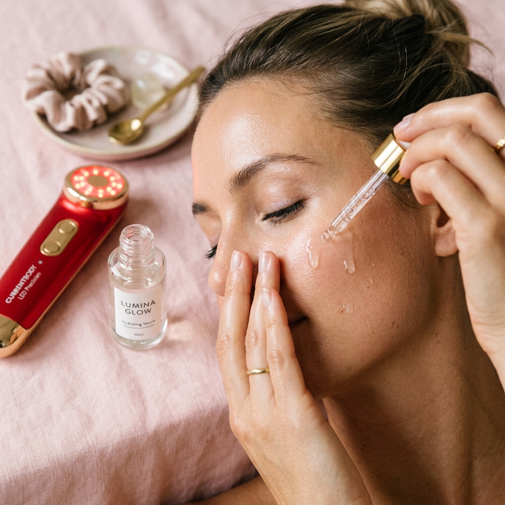 Applying serum for MyoGlow device